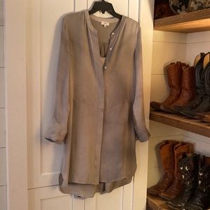 Wilfred Grey Silk Sexy Shirt Dress